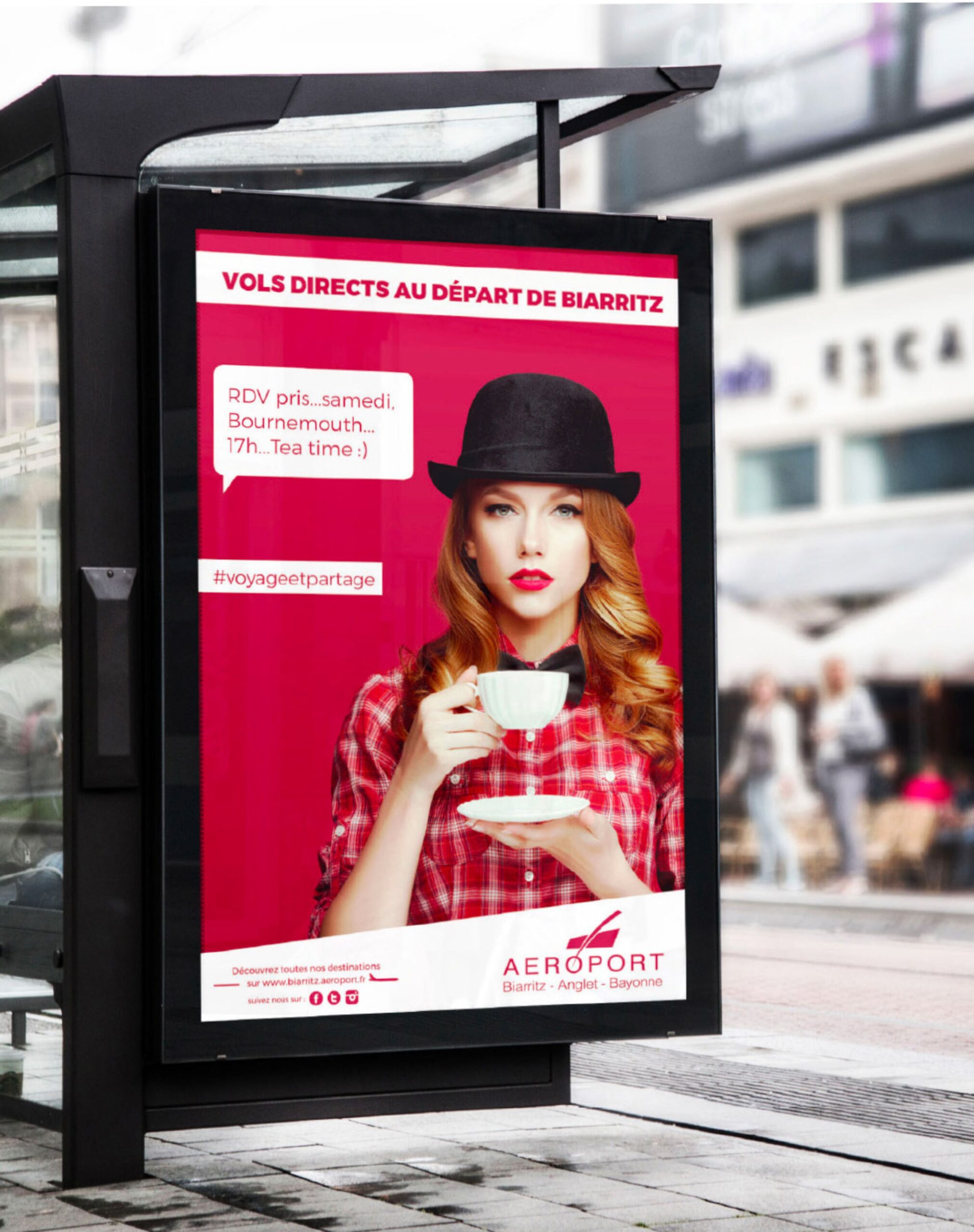 campagne publicitaire aeroport biarritz pays basque par agence ho5
