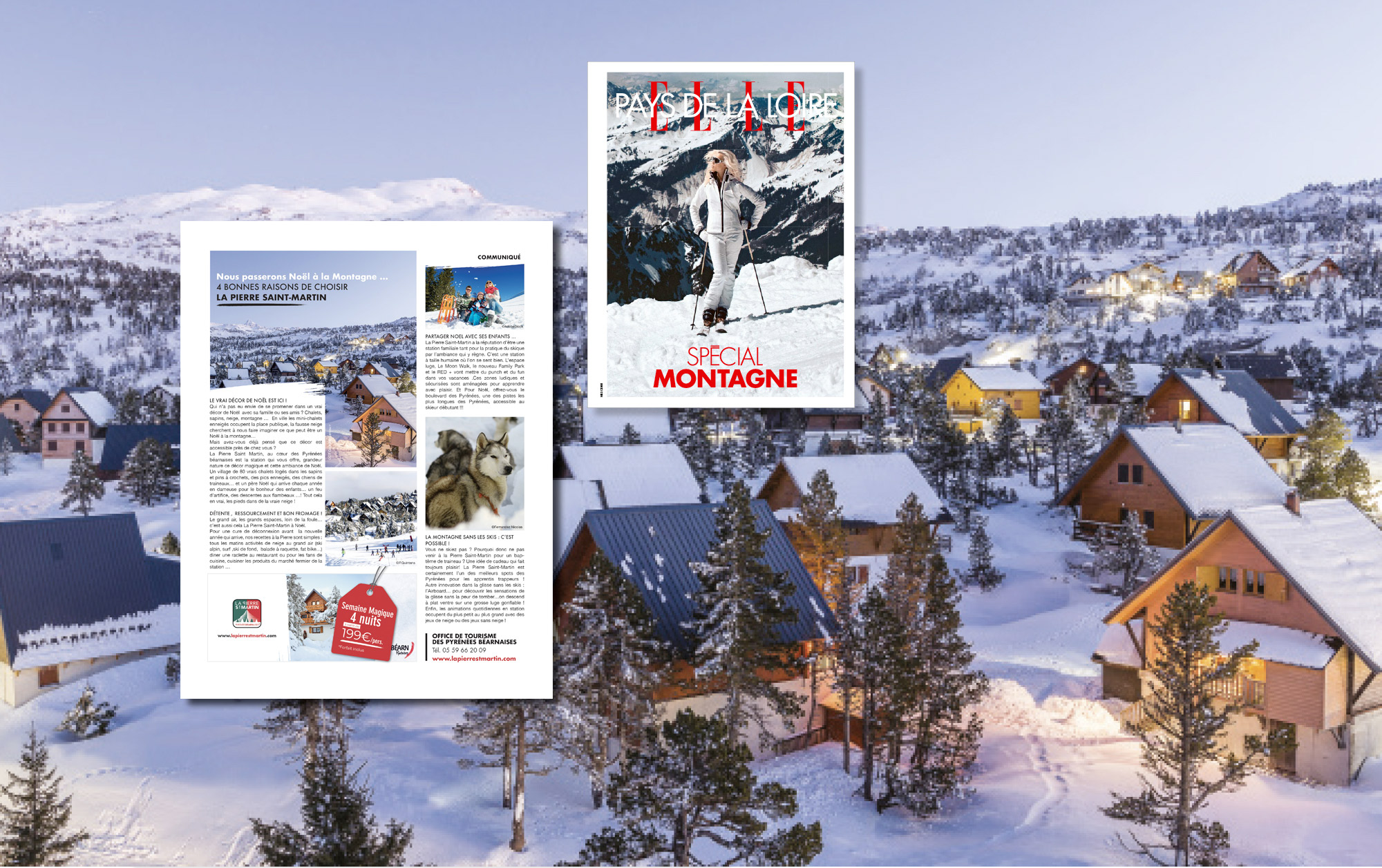 publireportage Elle special montagne ADT64 par l'agence ho5