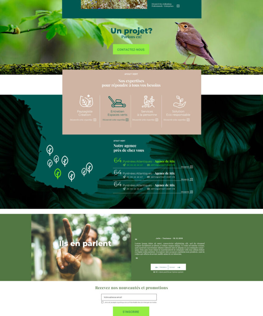 Creation site internet Atout vert par agence ho5