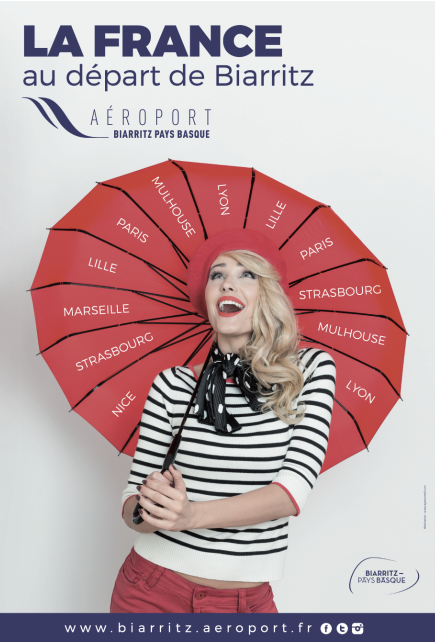 campagne affichage destinations aeroport biarritz pays basque par l'agence ho5