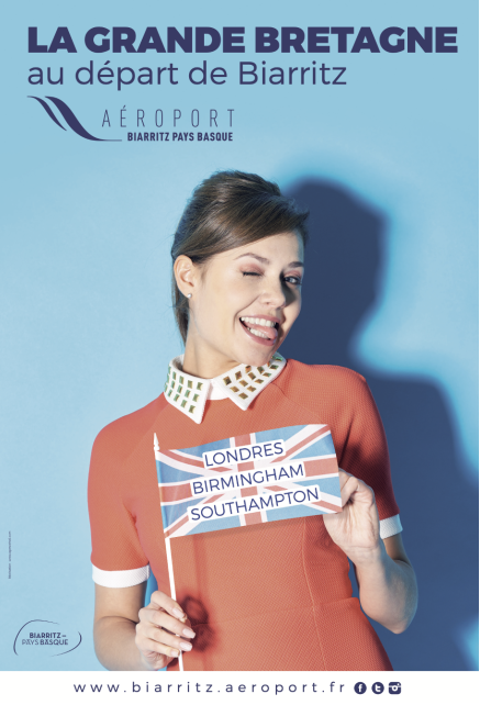 campagne affichage destinations aeroport biarritz pays basque par l'agence ho5