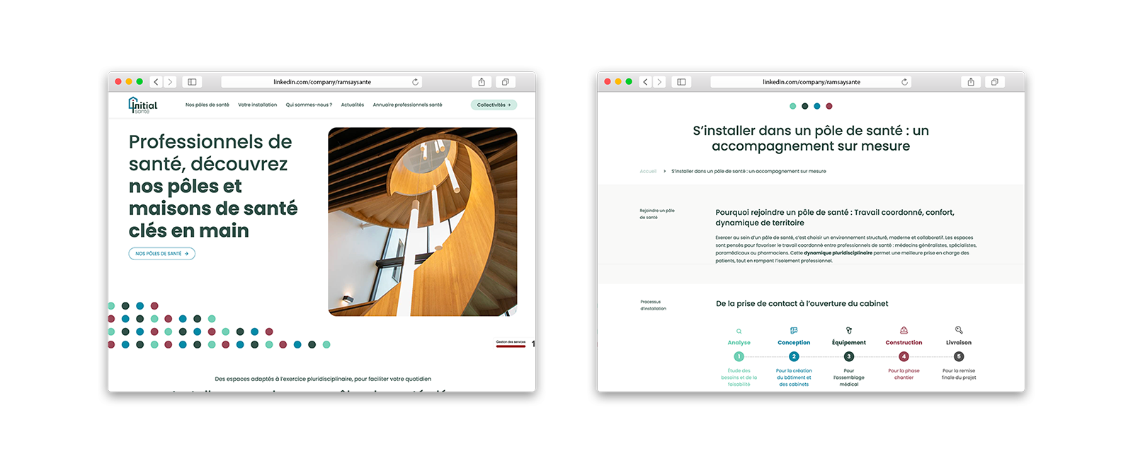 creation site internet initial santé par l'agence ho5