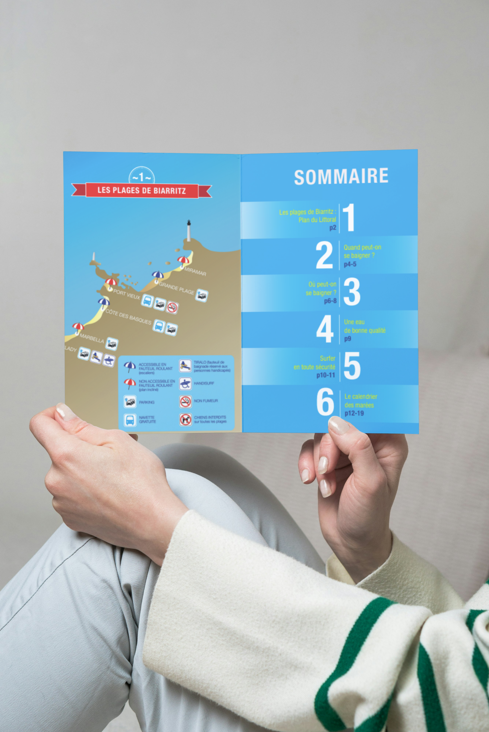 creation graphique guide infoplages ville de biarritz par agence ho5