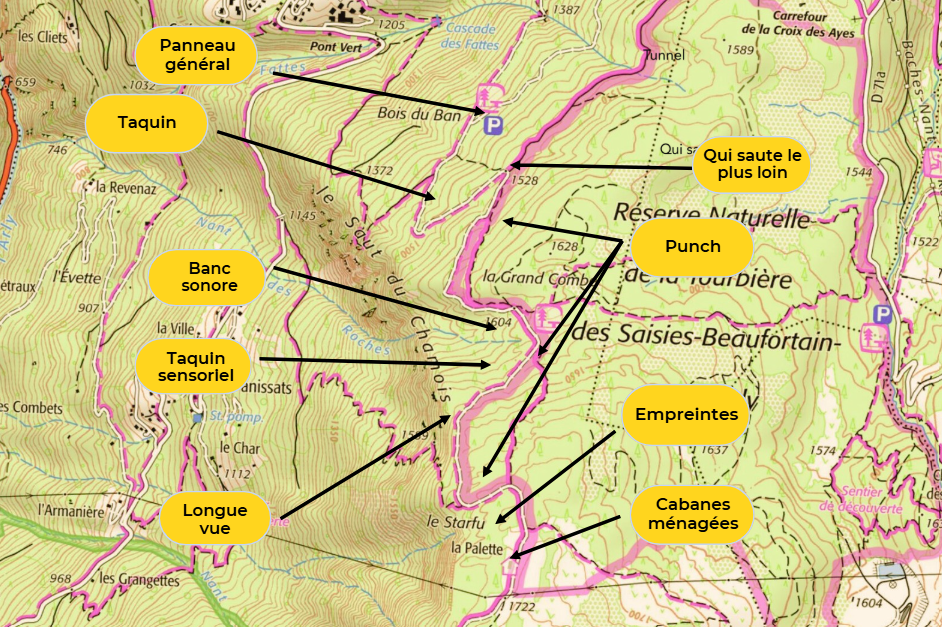 scenarisation parcours sentier bois du croe cohennoz par agence ho5
